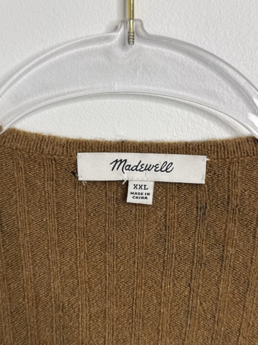 Madewelll Tigerized Cameron Ribbed Cardigan Sweater Coziest Yarn Brown Sz 2XL - Picture 5 of 13